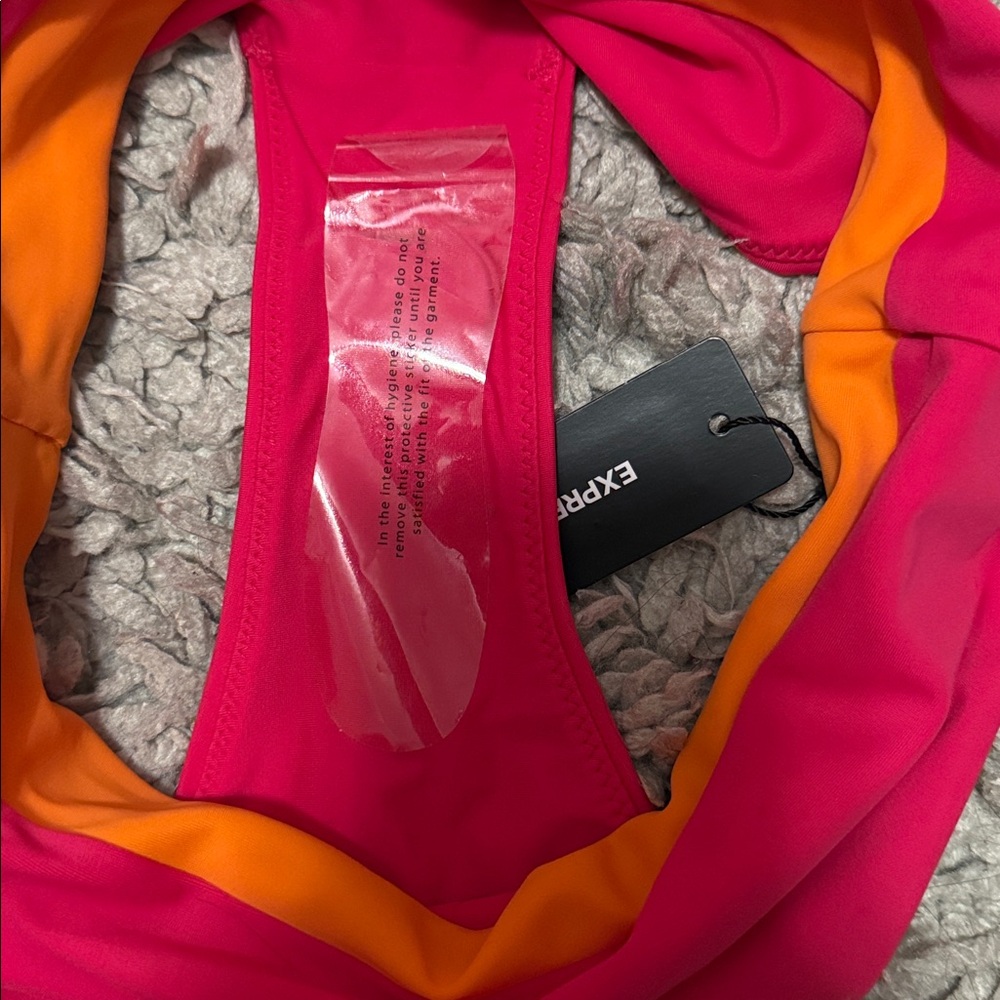 Express Vibrant Pink and Orange Bikini Bottom - Picture 5 of 7